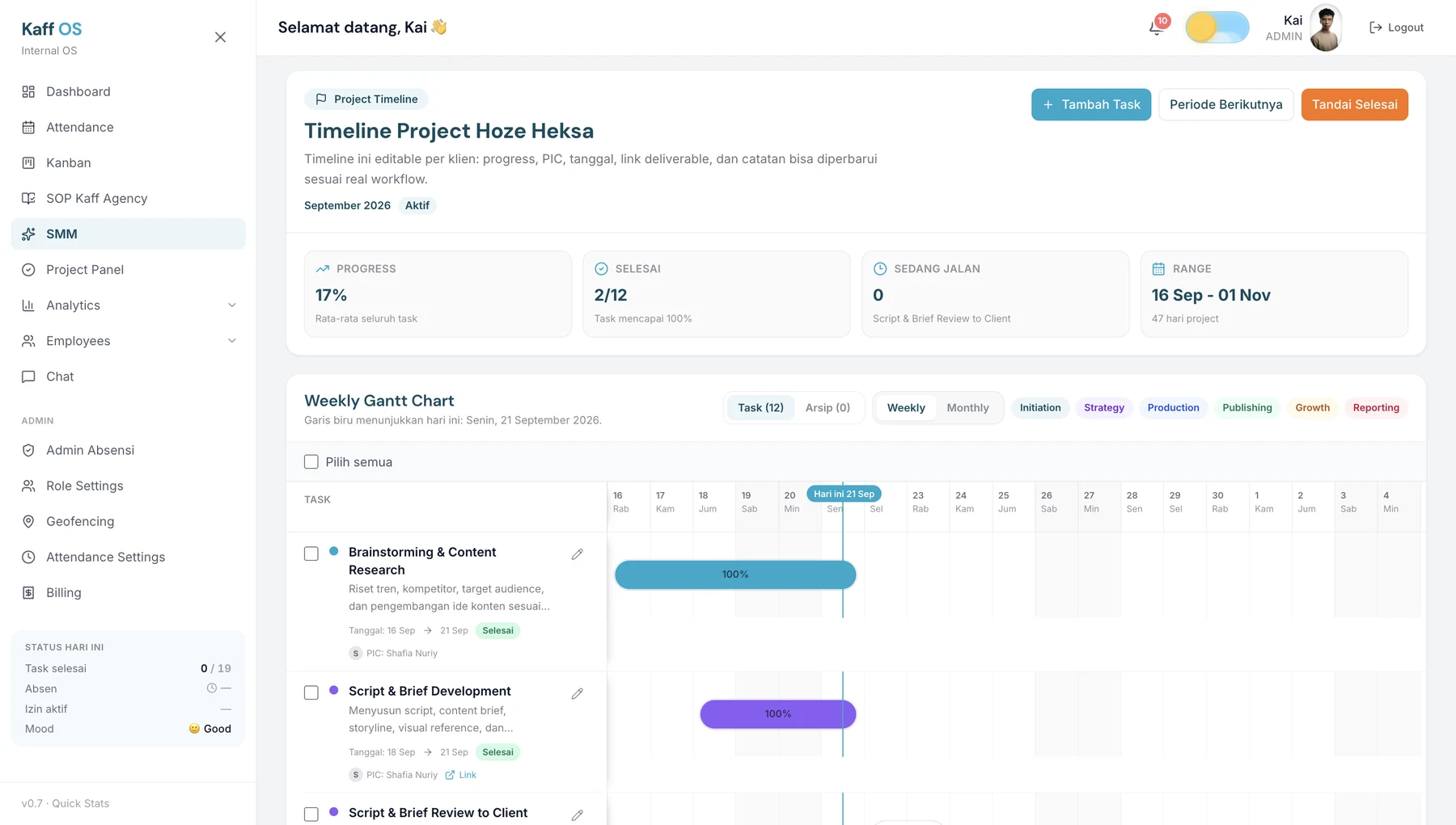 Additional ERP & CRM project documentation from Kai’s portfolio