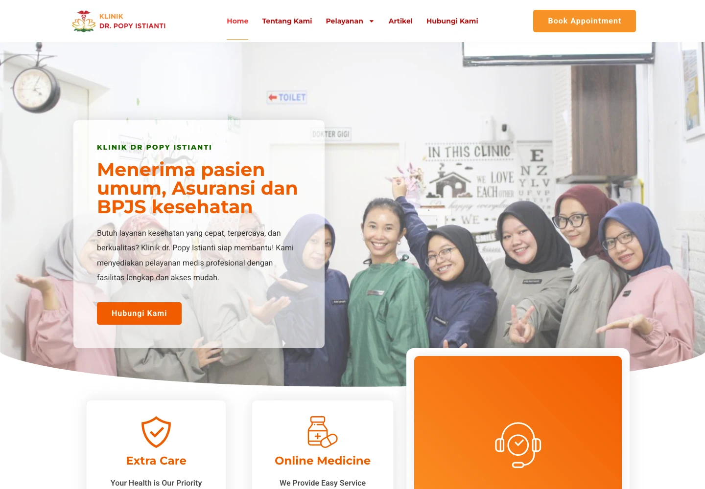 Klinik dr Popy Istianti healthcare website