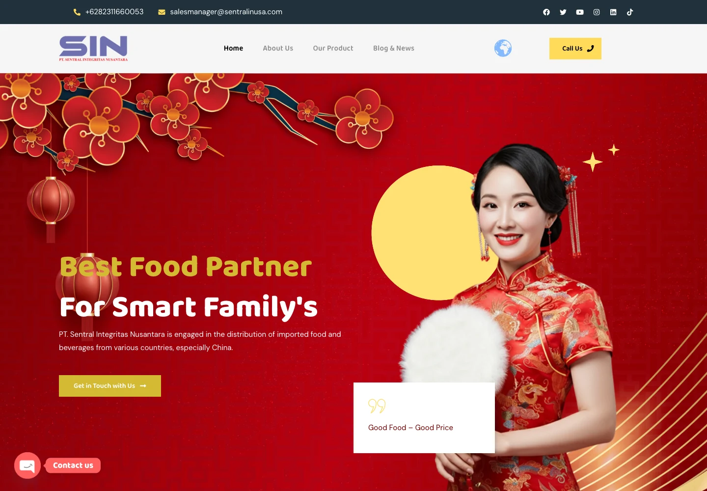 Sentralinusa food and beverage distribution website