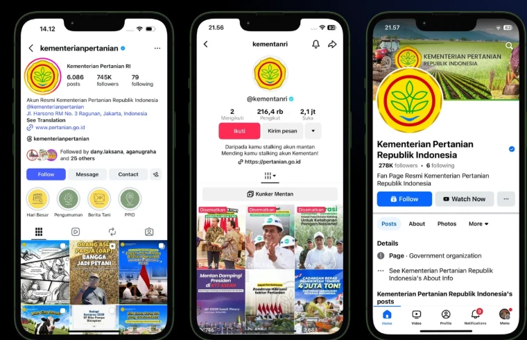 Kementerian Pertanian Indonesia social media and campaign designs
