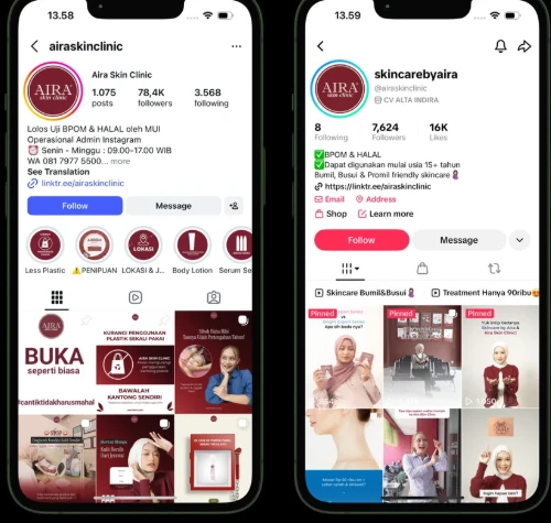 Aira Skin Clinic social media and campaign designs